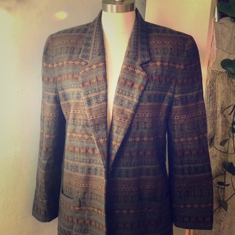 Business Boho Vintage Wool Blazer